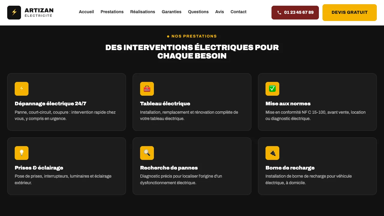 Artizan sur ordinateur : les prestations