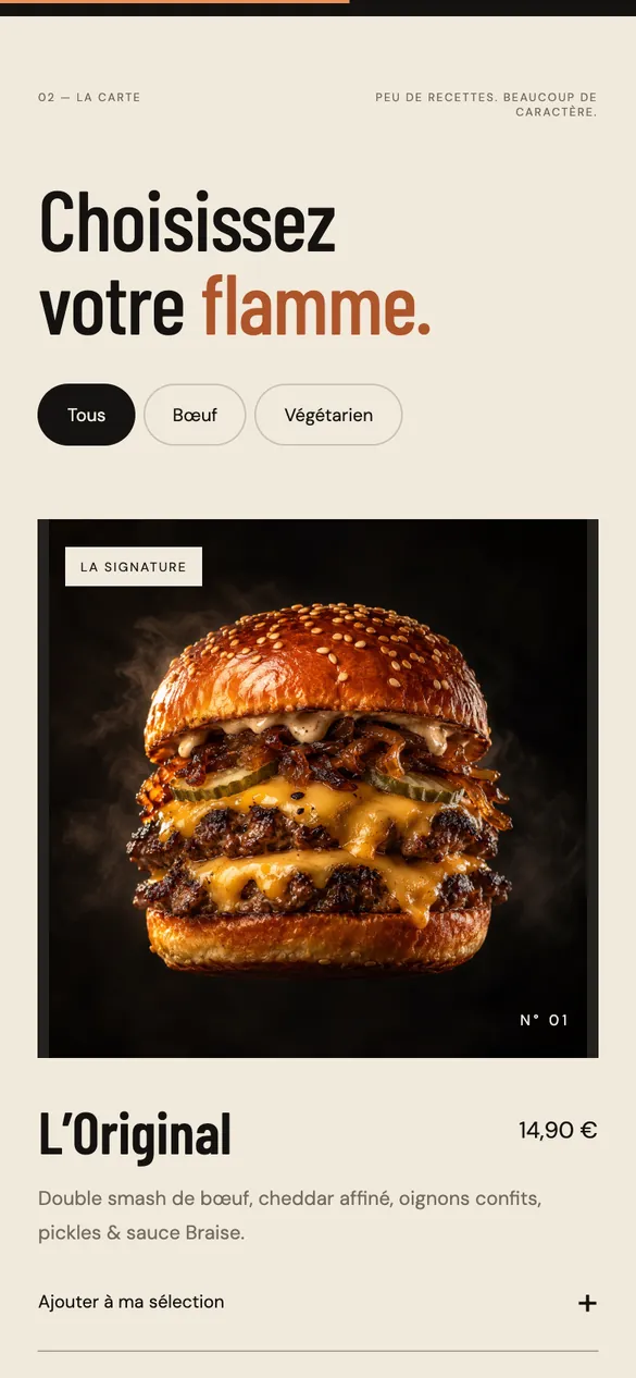 BRAISE sur smartphone : la carte