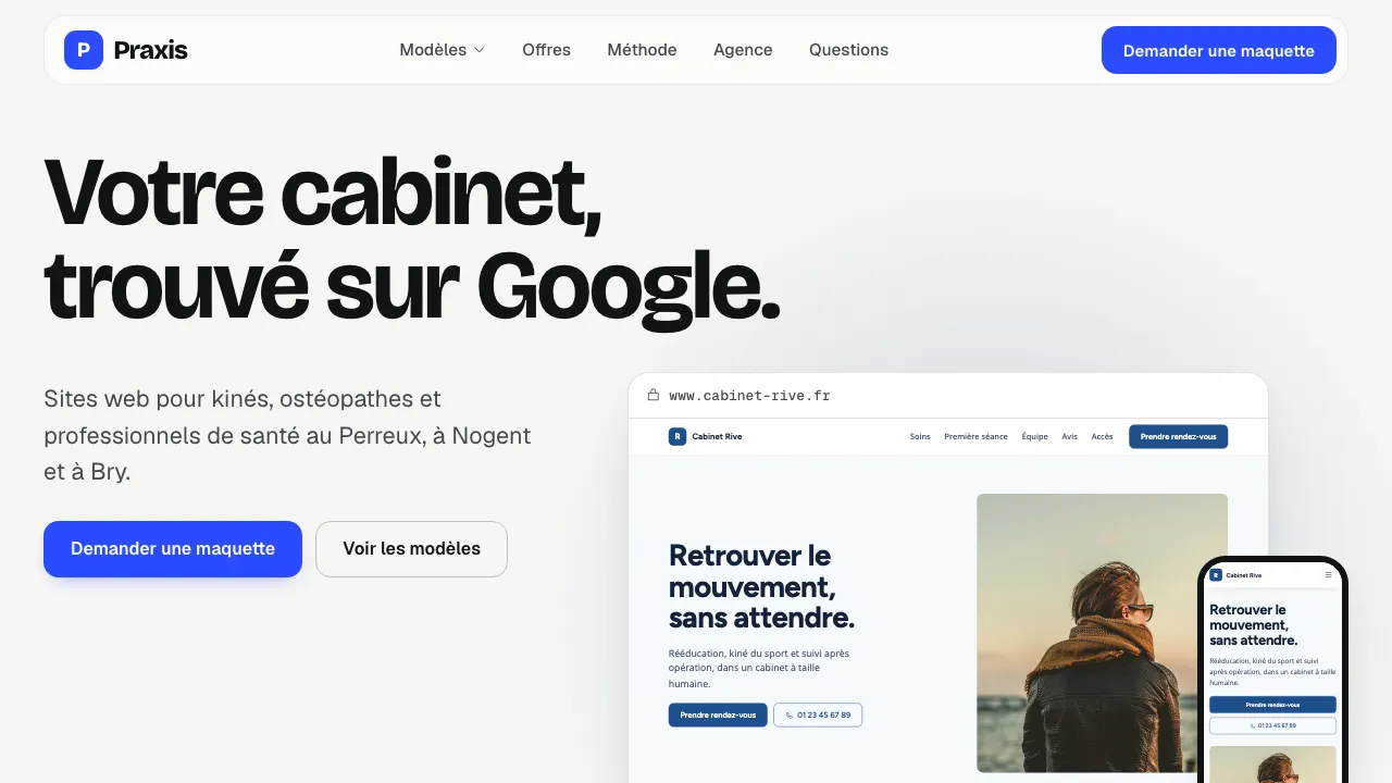 Praxis sur ordinateur : page d’accueil