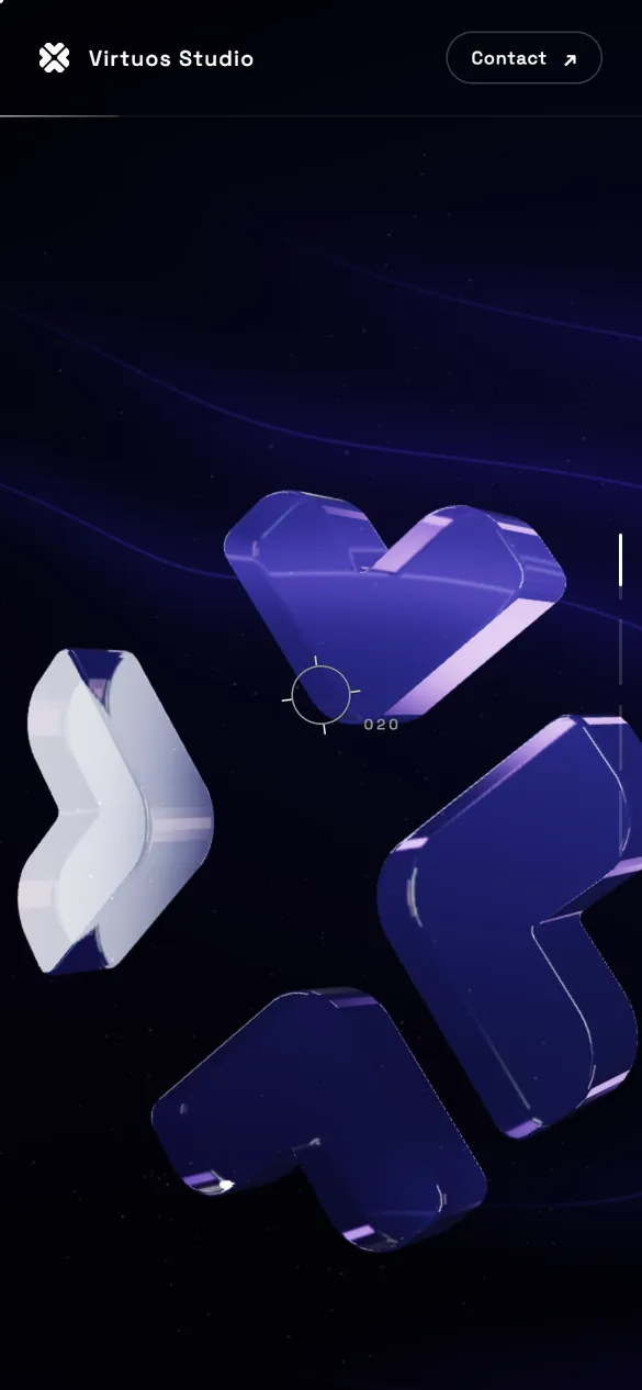 VirtuosWebsite sur smartphone : le logo se décompose